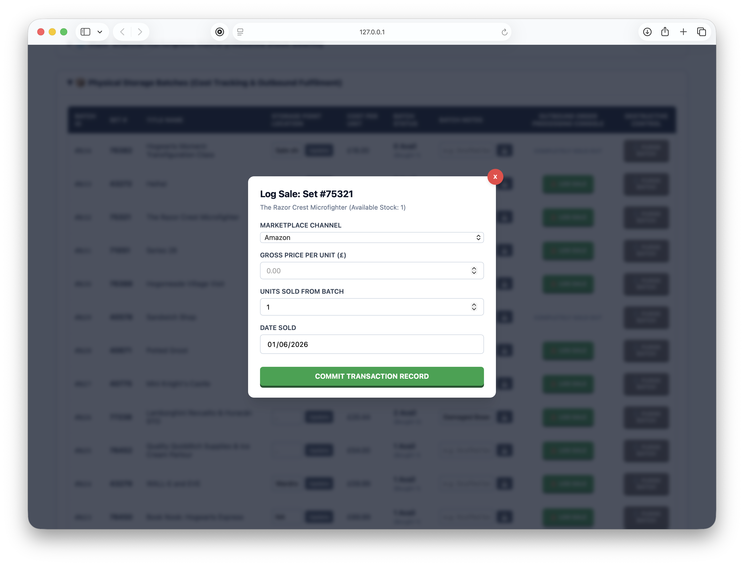 Sales & Transactions Logging Console